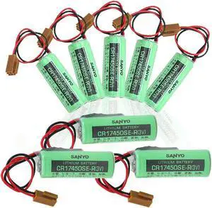 8PCS 3V 2500mAh PLC Battery for  CR17450SE-R A98L-0031-0012 FANUC CNC with Plug