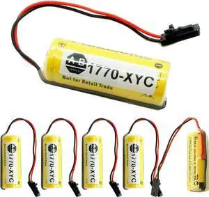 (6PCS) 1770-XYC Battery 3V 1800mAh for PLC 1770-XYC/A 1770-XYB 1756-BA1 with Black Plug