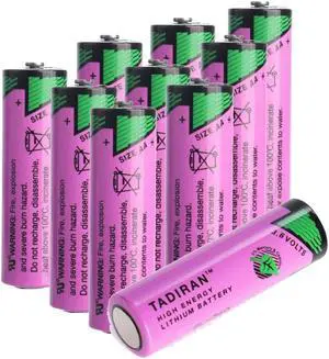 10-Pack 3.6V 2400mAh TL-5903/S  AA Lithium Battery for  TL-5903 TL-5104 SL-360 S7-400 ER14500 ER14505 TL-2100 6ES7971-0BA00, CNC Machine, PLC Machine, etc.