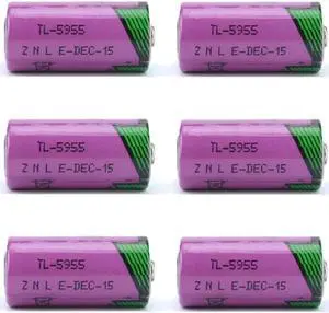 (Pack of 6) TL-5955 2/3AA 3.6V 1650mha for Tadiran TL-5955/TL-4955 Li-Ion Thionyl Chloride Battery