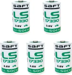 5PCS LS17330 2/3A 3.6V 2.1Ah PLC Lithium Battery Detector Gas Alarm PLC Industrial Control Servo Driver 3.6V Lithium Battery