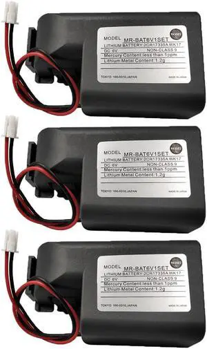 3-Pack MR-BAT6V1SET 2CR17335A WK17 6V 1650mAh PLC Battery for Mitsubishi MR-J4 PLC