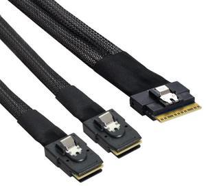 Areca SlimSAS 8i SFF-8654 to 2x MiniSAS SFF-8087 Cable - 1 Meter