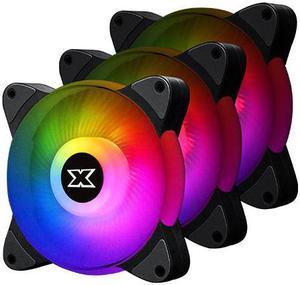 XIGMATEK Galaxy III Essential ARGB 120mm Silent Black Case Fan / Addressable RGB Support M/B SYNC / 3 Fan Pack