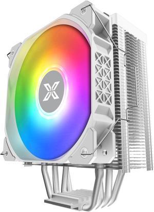 XIGMATEK Air Killer S Arctic White CPU Air Cooler 4 Copper Heat-Pipes Direct Touch Technology PWM 12cm ARGB Fan Anti-Vibration Motor Minimizes Vibration And Noise