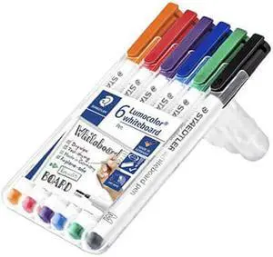 Staedtler Whiteboard Marker 1mm Assorted - Wallet of 6 Staedtler Whiteboard Marker 1mm Assorted - Wallet of 6