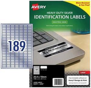 Avery Heavy-duty Laser Label Silver 20pk - 189/sheet