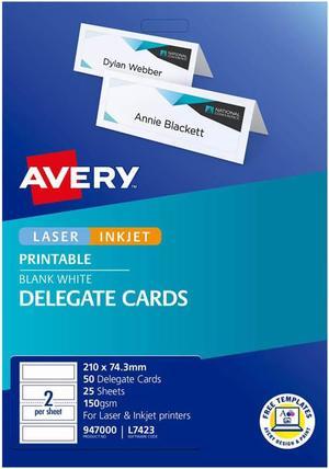 Avery Delegate Card Laser Label 210x74.25mm 25pk (2/sheet)