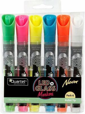 Quartet Dry Erase Neon Led Marker Assorted Colours (6pk)