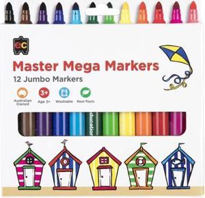 EC Master Mega Jumbo Washable Markers 5.8mm (12pk)