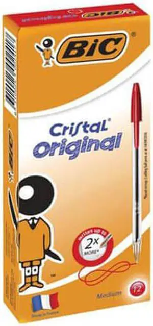 BiC Cristal Original Ballpoint Pen (12/box) - Medium Red