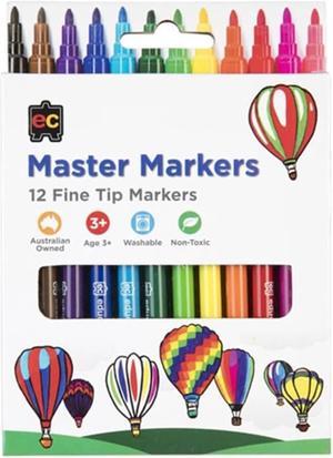 EC Master Fine Tip Washable Markers with 2.6mm Nib 12pk