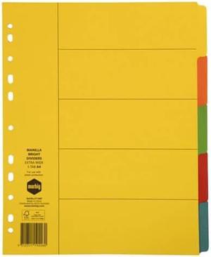 Marbig Manilla Bright Extra Wide Dividers (A4) - 5 Tab