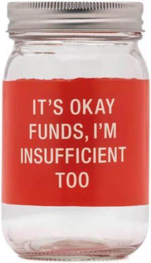 Say What Insufficient Glass Jar Money Bank (Red)