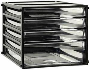 Esselte Filing Drawers (Black Frame) - 4 Drawers