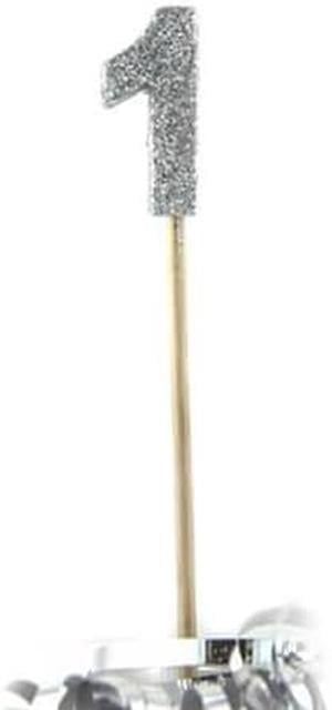 Alpen Glitter Long Stick Candle (Silver) - 1