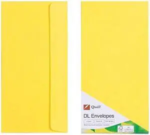 Quill Envelope 25pk 80gsm (DL) - Lemon