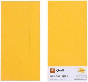 Quill Envelope 25pk 80gsm (DL) - Sunshine