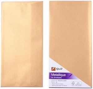 Quill Metallique Envelopes 10pk (DL) - Gold