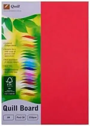 Quill Cardboard A4 (50pk) - Red Quill Cardboard A4 (50pk) - Red