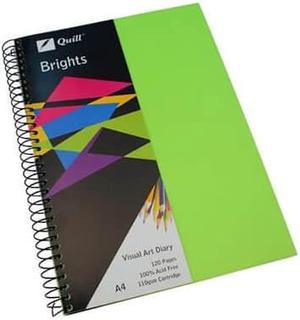 Quill Brights Visual Art Diary A3 (60 leaves) - Lime Green