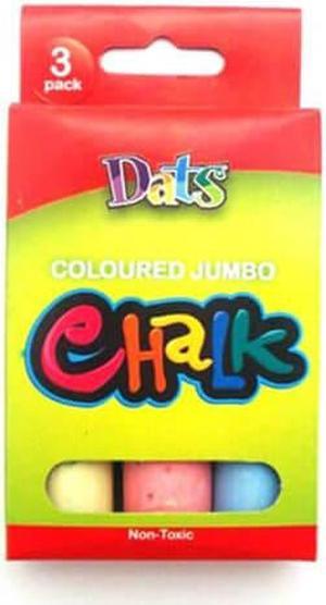 Dats Non-toxic Jumbo Chalk (3pk) - Coloured