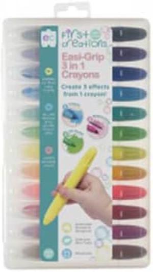 First Creations Easi-Grip Crayons - 3-in-1 (12/set)