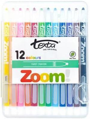 Texta Zoom Twist Crayons Assorted (12pk) - Hard Case