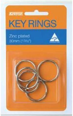 Kevron Key Rings 5pk (Zinc Plated) - 30mm