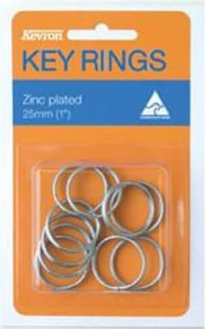 Kevron Key Rings 10pk (Zinc Plated) - 25mm