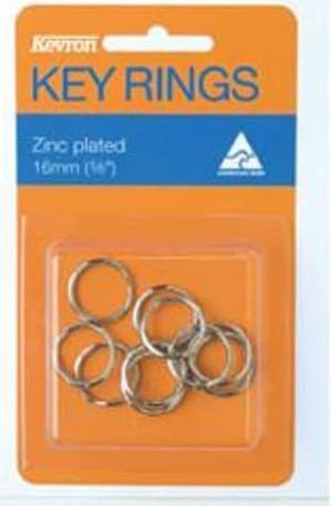 Kevron Key Rings 10pk (Zinc Plated) - 16mm