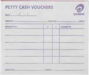 Olympic Petty Cash Vouchers Pad 50 Leaves 5pk (100x120mm)