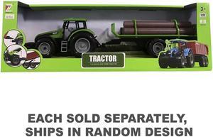 Friction Farm Toy Tractor with Trailer