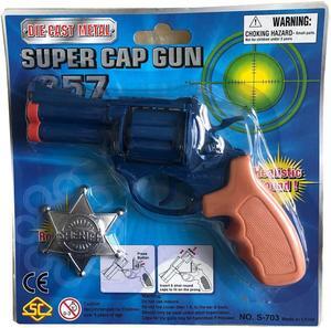 Gun 8 Shot Diecast .357 Magnum Pistol with Sherrif Badge