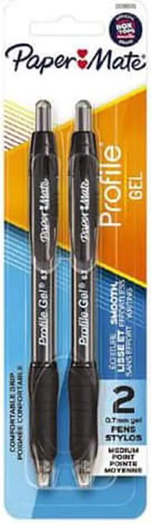 Paper Mate Profile Gel Retractable Pen 0.7mm (2pk) - Black