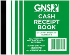 Carbonless 50 Leaves Cash Receipt Book 10pk - Duplicate #