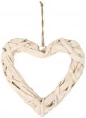 Duke Wrapped Rattan Heart Wall Decoration - 25x25x4cm