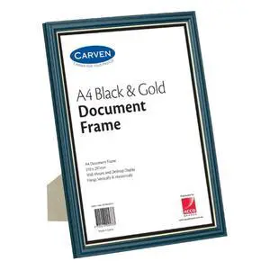 Carven Document Frame Black/Gold A4 Carven Document Frame Black/Gold A4