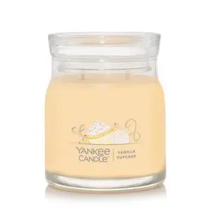 Yankee Candle Vanilla Cupcake Scented Signature 13oz Medium Jar 2-Wick Candle Over 35 Hours of Burn Time Yankee Candle Vanilla Cupcake Scented Signature 13oz Medium Jar 2-Wick Candle Over 35 Hours of Burn Time