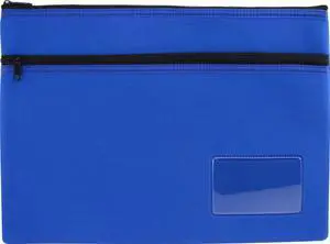 Osmer N3526B2 Neoprene Two Zip Pencil Case with Name Card Insert, 35.5 cm x 26 cm Size, Blue Osmer N3526B2 Neoprene Two Zip Pencil Case with Name Card Insert, 35.5 cm x 26 cm Size, Blue