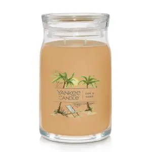 Yankee Candle Sun & Sand Scented Signature 20oz Large Jar 2-Wick Candle Over 60 Hours of Burn Time Yankee Candle Sun & Sand Scented Signature 20oz Large Jar 2-Wick Candle Over 60 Hours of Burn Time