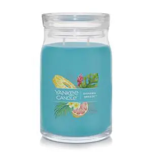 Yankee Candle Bahama Breeze Scented Signature 20oz Large Jar 2-Wick Candle Over 60 Hours of Burn Time Yankee Candle Bahama Breeze Scented Signature 20oz Large Jar 2-Wick Candle Over 60 Hours of Burn Time
