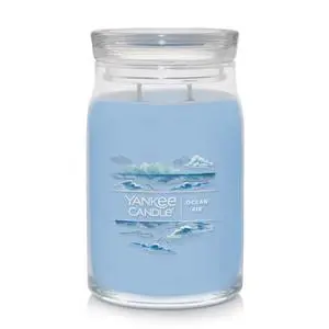 Yankee Candle Ocean Air Scented Signature 20oz Large Jar 2-Wick Candle Over 60 Hours of Burn Time Yankee Candle Ocean Air Scented Signature 20oz Large Jar 2-Wick Candle Over 60 Hours of Burn Time