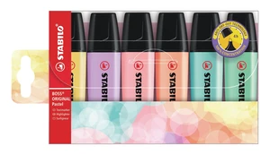 highlighter BOSS ORIGINAL Pastel pack of 6, pudriges Gelb, cremige Pfirsichfarbe, Rosy Rouge, Shimmer of Purple, Touch of Mint Green, zartes Türkis highlighter BOSS ORIGINAL Pastel pack of 6, pudriges Gelb, cremige Pfirsichfarbe, Rosy Rouge, Shimmer of Purple, Touch of Mint Green, zartes Türkis