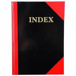 Cumberland A4 100 Leaf Index Book A-Z Ruled Red & Black Hard Cover Cumberland A4 100 Leaf Index Book A-Z Ruled Red & Black Hard Cover