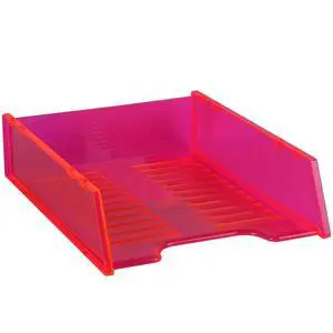 Italplast Multi Fit A4 Document Tray, Neon Red Italplast Multi Fit A4 Document Tray, Neon Red