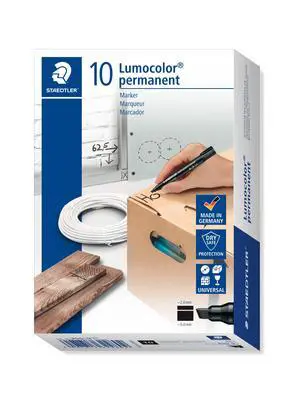 Staedtler Lumocolor Permanent Marker, Broad Chisel Tip, Refillable, Black 350-9 Staedtler Lumocolor Permanent Marker, Broad Chisel Tip, Refillable, Black 350-9