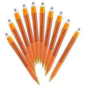 Mitsubishi Pencil URN18005.4 Erasable Ballpoint Pen, Uni-Ball RE 0.5, Sun Orange, 10 Pens Mitsubishi Pencil URN18005.4 Erasable Ballpoint Pen, Uni-Ball RE 0.5, Sun Orange, 10 Pens
