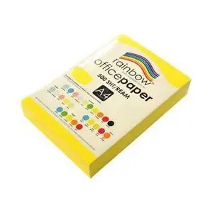 Rainbow A4 80Gsm Office Paper 500 Sheets, Yellow Rainbow A4 80Gsm Office Paper 500 Sheets, Yellow