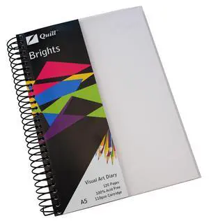 Quill, Visual Art Diary, 110gsm, PP, A5, 120 Pages, Frosted Quill, Visual Art Diary, 110gsm, PP, A5, 120 Pages, Frosted